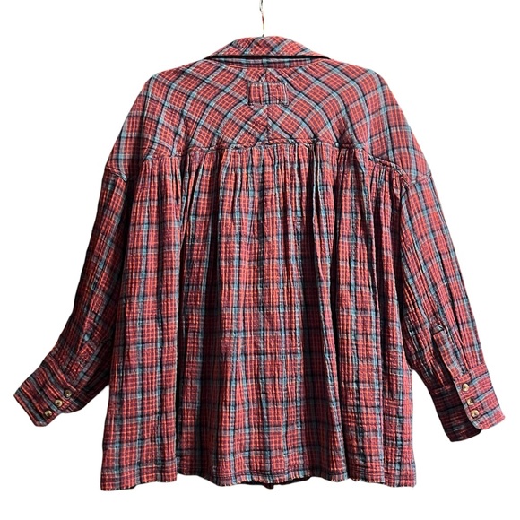 NWT Free People Cardiff Plaid Button Up Shirt - Picture 7 of 11